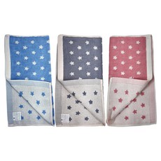 DASING 達興 緹花方巾 12條 美國產棉花-長纖維 100%純棉 33 X 34CM 台灣製, 三色(粉&藍&黑), 1組