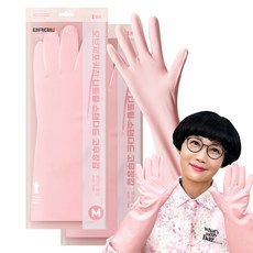 BRICKGLO Objet for Kitchen 強韌的丁腈橡膠手套, 2套, 中(M), 寶寶粉