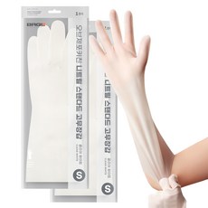 브릭글로 오브제포키친 질긴 니트릴 고무장갑 양손착용 세트, 클리어화이트, 소(S), 2세트