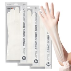 브릭글로 오브제포키친 질긴 니트릴 고무장갑 양손착용 세트, 클리어화이트, 중(M), 3세트