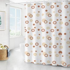 德利生活 浴簾, 咖啡圈圈, 1個