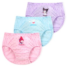 PremierFam 女童款三麗鷗角色派對內褲 3件組