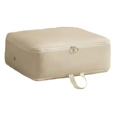 Mass 生活好物 大容量多功能旅行收納壓縮袋 米色, 節省空間40%, 衣物鞋子收納, 1個