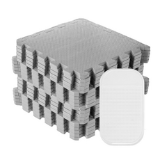 comet 寵物拼圖地墊 32.5x32.5cm 20片 + 防滑墊 1個, 灰色