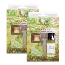 蒂思伊茲名畫 夾式車用擴香瓶正裝15ml + 補充裝30ml套組, 2套, 黑櫻桃