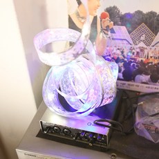 LED燈飾禮物緞帶 4m, 銀色, 1個