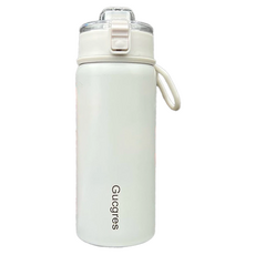 316不鏽鋼 彈蓋保溫水壺 無貼紙, 經典白, 550ml, 1個