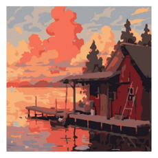 ArtLife 藝術生活 數字油畫DIY AQ010 20 x 20cm, 海灣柔情, 1組