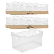 mb.ko 多用途半尺寸收納籃, 10個, 透明