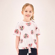 젤리스푼 디즈니 여아용 통기성 미니 마우스 하트꼬임 티셔츠