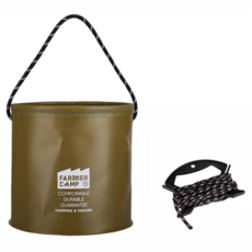 FARMERCAMP 釣魚打水桶, 透明底加刻度, 4L容量, 綠色, 1個