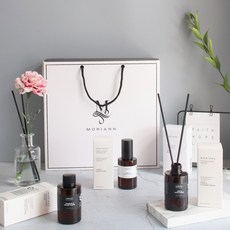 모리앤 카네이션 피노브라운 럭셔리 디퓨저 3종 세트, 파리 앤 파우더 크림, 러브 앤 화이트 플라워, 베르가못 앤 오렌지 플라워