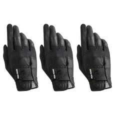 PGA투어 합피 레인 그립 글러브 왼손잡이용 골프장갑, 블랙, 3개