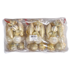 造型電鍍球 17入超值組, 金色, 3組