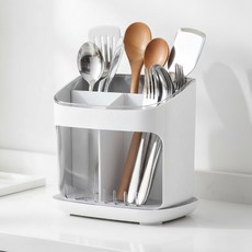 CLLIVING 大容量瀝水餐具筒, 白色, 1個