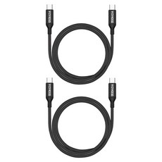 AKOADA Type C-Type C 充電線 60W3A 2條, 2m, 黑色, 1組