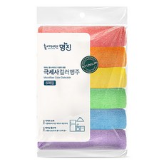 홈에디션명진 극세사 컬러 행주 6p, 1개