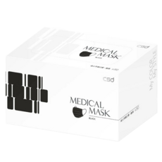 CSD 中衛 素色醫療口罩, 酷黑色, 1盒, 50片