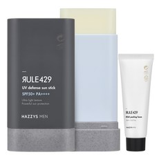 RULE429 防紫外線防曬棒 SPF 50+ PA++++ 18.5g + 去角質泡沫 20ml 套組, 1組
