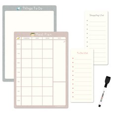 Pandamong 冰箱磁鐵A4備忘錄白板 灰色+粉色