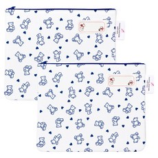 Chouchou Room 託兒所 幼稚園 防水毛巾袋 2入, 藍色熊