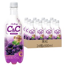 黑松 C&C 氣泡飲 葡萄口味, 500ml, 24瓶