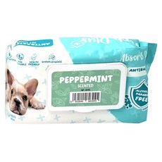 Absorb Plus 寵物抗菌濕紙巾 不含酒精和防腐劑, 薄荷香, 80入, 1包
