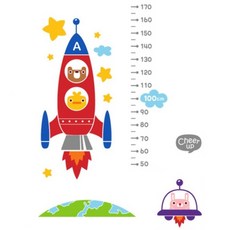 JEJEDECO 身高尺壁貼 快樂太空旅行, 1個, 主商品
