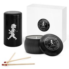 SOLSTICKAN 蠟燭火柴禮盒組 13.5 x 11 x 6cm, 黑雪松木, 黑色