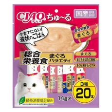 INABA CIAO 啾嚕 肉泥 20條, 鮪魚海鮮綜合, 280g, 1袋