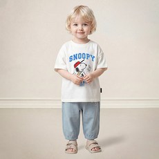 밀크마일 아동용 피너츠 스누피 홈런 상하복 세트