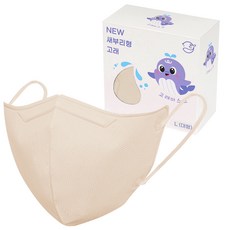 고래마스크 새부리형 일회용 대형 L, 30개입, 1개, 샤크림베이지
