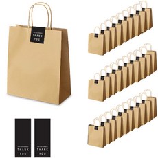 인디케이 크라 쇼핑백 30p + 땡큐 직사각 라벨 30p, 쇼핑백(단일색상), 라벨(블랙)