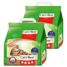 Cat's Best 經典凝結木屑砂 紅標, 100%天然德國杉木, 無粉塵, 3倍快速效吸附水分和臭味, 4.3kg, 2包, 原味