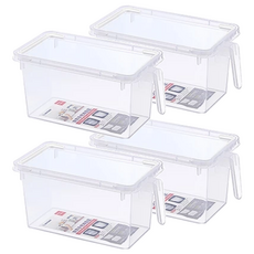 KEYWAY 聯府 家齊 手把堆疊盒 P5-0255, 透明色, 4個