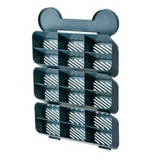 薄荷色襪子和內衣收納盒壁掛式 3 層, 1個, 藍色