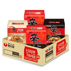 NONGSHIM 農心 辛拉麵 120g 10包 + 非油炸辛拉麵 97g 5包 + 黑版辛拉麵 134g 4包, 1組
