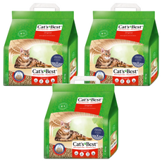 Cat's Best 經典凝結木屑砂 紅標, 100%天然德國杉木, 無粉塵, 3倍快速效吸附水分和臭味, 4.3kg, 3包, 原味