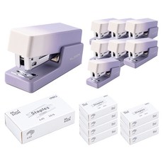 DELI 努賽因 漸層迷你釘書機 +33號釘書針 套組, 紫色, 8個