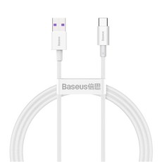 Baseus 倍思 優勝系列 Type-C快充數據線 66W, 1m, 白色, 1條