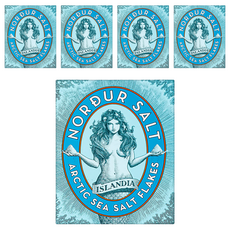 NORDUR 冰島女神 海鹽 原味 手工海鹽結晶, 125g, 5盒