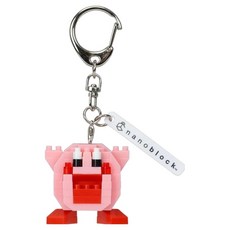 Nintendo 任天堂 NFG-08卡比吸入 積木鑰匙圈 可愛造型 迷你尺寸, 1入