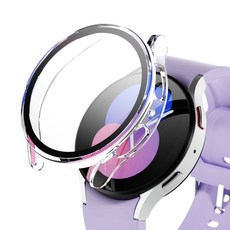 아이엠듀 스마트워치 강화유리 풀커버 케이스 하이브리드, 투명 클리어