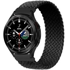 SPACE SHIELD Galaxy Watch 編織單圈尼龍錶帶 L 20mm, 黑色