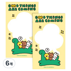 Flyingwhales LINE FRIENDS minini guman 便條紙, 黃色, 6個, 50張