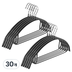 도도리빙 어깨 뿔 방지 논슬립 옷걸이, 블랙, 30개