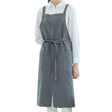 UNISTORE 頂級高品質亞麻圍裙, 1個, 灰色