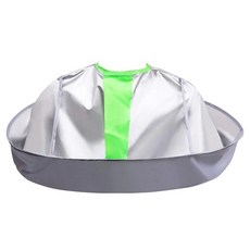 AHOYE 立體可折疊防水理髮圍布/剪髮圍/染髮布/理容巾/理髮圍巾 銀色 方便收納, 1個
