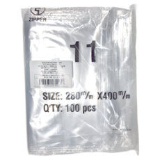 ZIPPER 透明PE夾鏈袋 0.04, 100個, 1包, 11號(280 x 400mm)