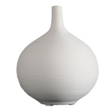 KUIBAO 快豹生活 Clause北歐簡約螺紋素胚花瓶 螺紋花瓶細口圓瓶 326D, 白色
